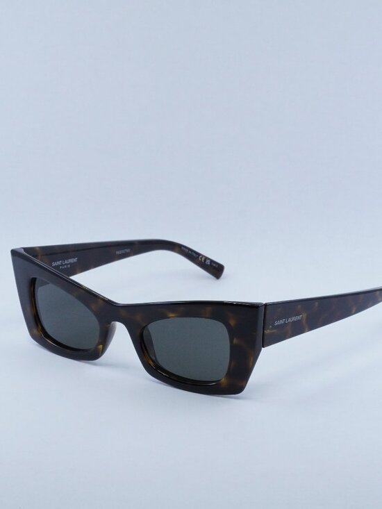 Saint Laurent Accessories - Saint Laurent SL702 002 Sunglasses - Dark Havana Frame, Grey Lenses